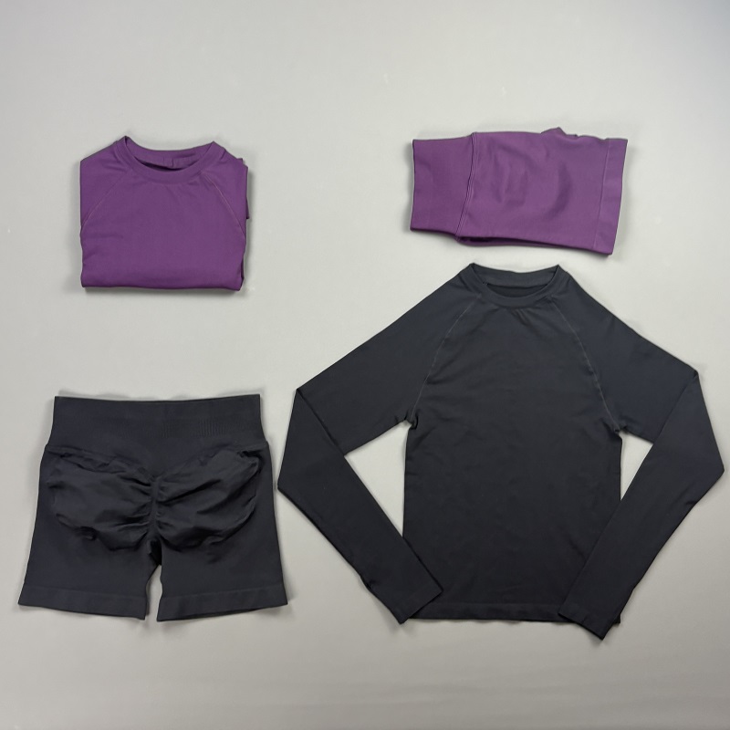 Compression Shorts Athletes - طقم رياضي نسائي من قطعتين: بلوزة