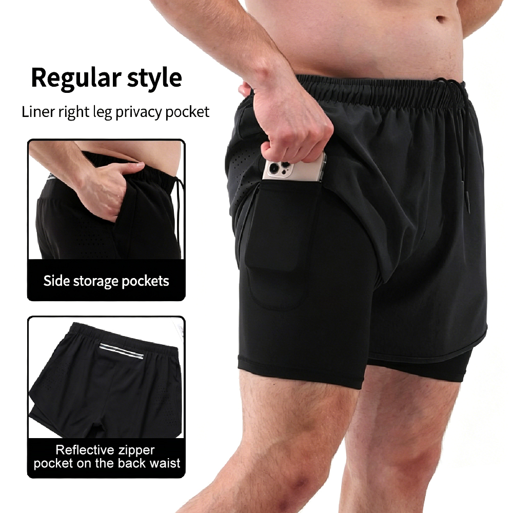 شورت رياضي رجالي 2 في 1 سريع ا - مراجعة Compression Shorts Athletes وسعره
