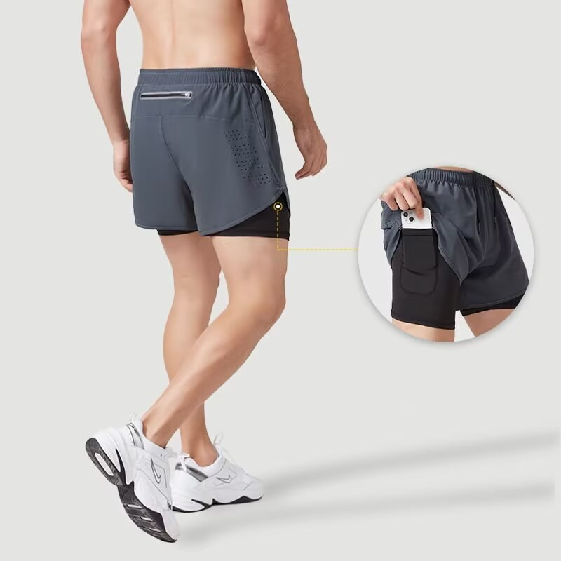 شورت رياضي رجالي 2 في 1 مع بطا - مراجعة Compression Shorts Athletes وسعره